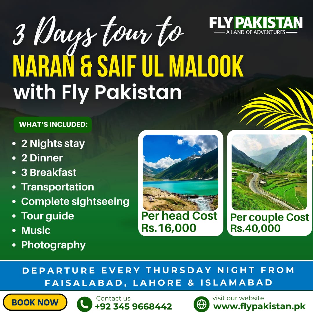 Book Deal 3 Days Tour To Naran Kaghan And Saif Malook Lake May 2025